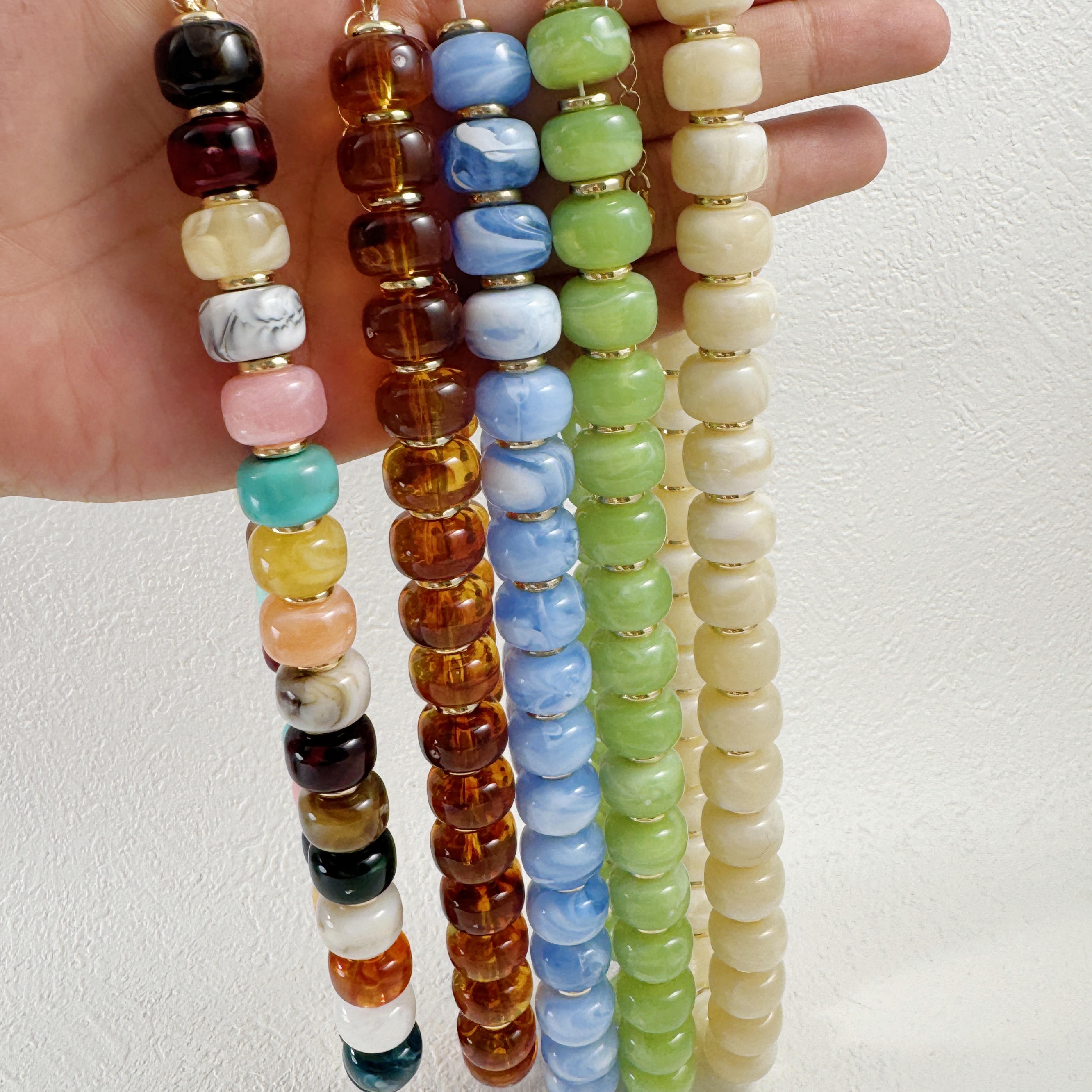 Women's Unique Geometric Flat Round Bead Splicing Necklace